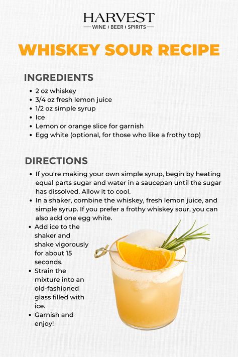 Homemade Whiskey Sour, Classic Whiskey Sour, Sour Whiskey Recipes, Simple Whiskey Sour, How To Make A Whiskey Sour, Honey Whiskey Recipes, Drinks With Whiskey Easy, Best Whiskey Sour Recipe, Whisky Sour Recipe Easy