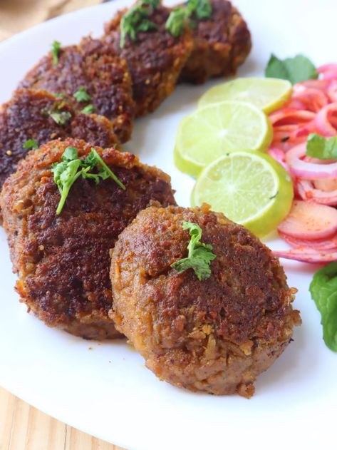 Galouti Kebab Recipe or Mutton Galouti Kebab | Savory Tales Veg Galouti Kebab Recipe, Mutton Kebab Recipes, Mutton Starter Recipe, Galouti Kebab Recipes, Galouti Kabab, Mutton Kebab, Mutton Kabab, Kebabs Recipes, Kebab Platter