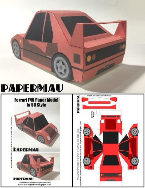 Paper Cars, Iron Man Drawing, Paper Model Car, Newspaper Crafts Diy, Paper Car, Birthday Ideas For Her, Paper Puppets, Papercraft Printable, Anime Drawing Books