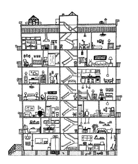 Paper Image, Ink In Water, Color Image, Cross Section, House Drawing, Fun Illustration, White Crosses, Teaching Spanish, Pen Ink