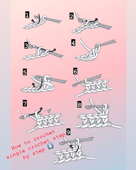 How to crochet single crochet step by step single crochet (abbreviated as “sc”) is the simplest of all crochet stitches making it perfect for projects that require structure, such as amigurumi (crocheted toys), blankets, and more. The beauty of the single crochet stitch lies in its ease of execution and the fact that it forms the foundation for many more complex stitches and techniques. #### How to Do a Single Crochet Stitch Step 1. Insert hook into the next stitch, yarn over, and pull up a... All Types Of Crochet Stitches, How Do I Crochet, How To Start Crochet Without Chain, Start To Crochet, Left Hand Crochet Patterns, Learning How To Crochet, How To Do A Single Crochet, How To Start A Crochet, Crochet Stitches Tutorial Step By Step