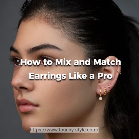 How to Mix and Match Earrings Like a Pro? | Touchy Style Multiple Lobe Piercing Ideas, Earring Placement Ideas, Earrings Layering, Earring Stack Ideas, Multiple Earrings, Second Piercing, Multiple Ear Piercings, Types Of Earrings, Stacked Earrings