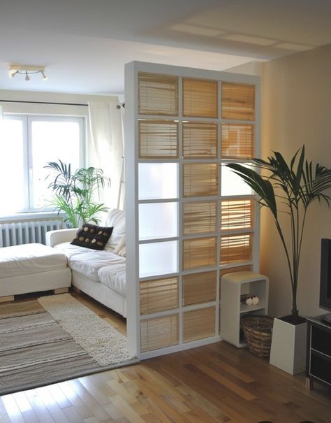 Renter Friendly Studio Divider, Bonus Room Divider Ideas, Small Room Separator Ideas, Dresser As Room Divider, Fake Wall Ideas Room Dividers, Divide Big Living Room, Lounge Divider Ideas, Tv As Room Divider, How To Divide A Wall With Paint