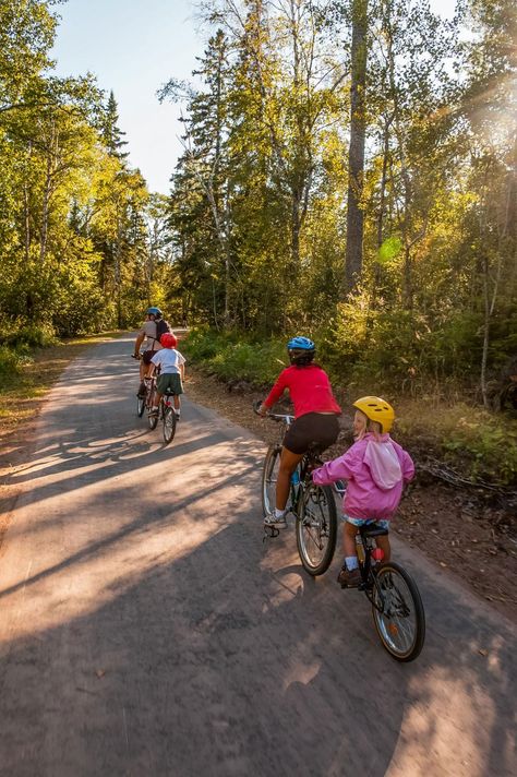 Bike the Gitchi-Gami State Trail along Lake Superior | Explore Minnesota Family Bike Ride Aesthetic, Europe Family Vacation, Family Fun Aesthetic, Healthy Family Aesthetic, Vision Board Kids, Vision Board Family, Riding Bike Aesthetic, Bike Riding Aesthetic, Parents Aesthetic