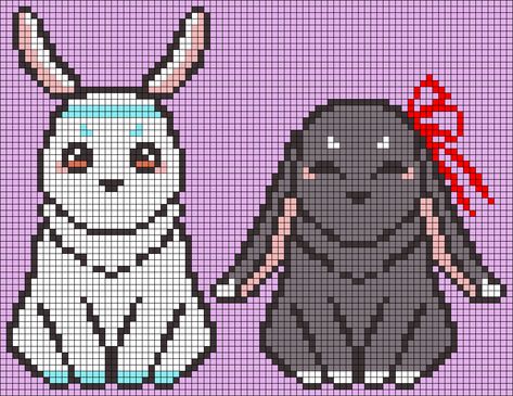 Mdzs Cross Stitch, Mdzs Pixel Art, Alpha Patterns Anime, Piskel Art, Pixel Drawing, Pixel Art Grid, Animal Cross Stitch Patterns, Pix Art, Tapestry Crochet Patterns