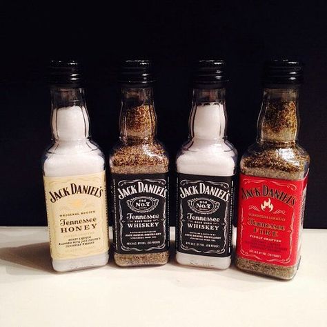 Glass Upcycle, Whiskey Bottle Crafts, Alcohol Bottle Crafts, Jack Daniels Bottle, Morton Salt, Backyard Bar, Alcohol Bottles, Spring Valley, Pinterest Room Decor