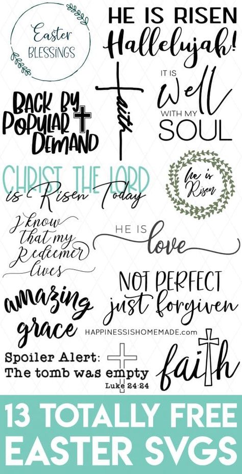 Christian Svg Files, Cricut Svg Files Free, Easter Svg Files, Christ Is Risen, Easter Religious, Easter Blessings, Cricut Projects Beginner, Cricut Fonts, Christian Svg