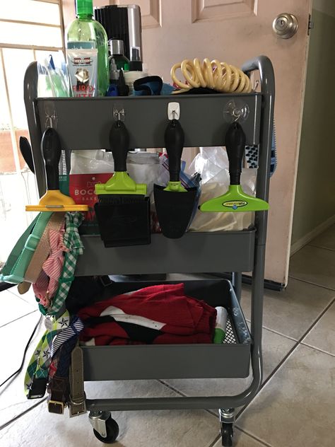 Animal Rescue Organization, Dog Cart Organization, Dog Groomer Organization, Dog Grooming Supplies Organization, Dog Treat Organization, Dog Supply Storage Ideas, Dog Grooming Organization Ideas, Dog Gear Organization, Dog Organization Station