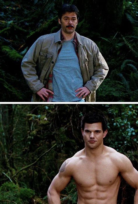 Jacob Black Outfits, Twilight Charlie Swan, Team Charlie Twilight, Jacob Black Memes, Twilight Jacob Aesthetic, Charlie Swan Twilight, Jacob Black X Yn, Jacob Black Fan Art, Jacob Twilight Aesthetic