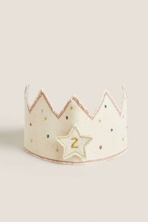 Baby Birthday Crown, Fabric Crown, Crown For Kids, Coron, Birthday Crown, All Toys, 2nd Birthday Parties, Fabric Bag, Zara Home