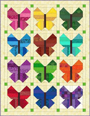 Butterfly Quilt Block, Butterfly Quilt Pattern, Easy Butterfly, Butterfly Purple, Kaleidoscope Quilt, Barn Quilt Designs, Butterfly Quilt, Quilt Block Patterns Free, Quilt Square Patterns