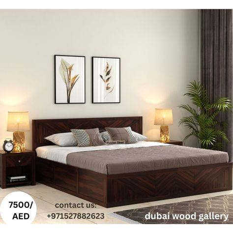 Latest Wooden Bed Designs, King Size Bed Designs, Bed Design Modern Luxury, Wooden Bed With Storage, Wooden King Size Bed, Simple Bed Designs, Double Bed Designs, Wood Bed Design, Platform Storage