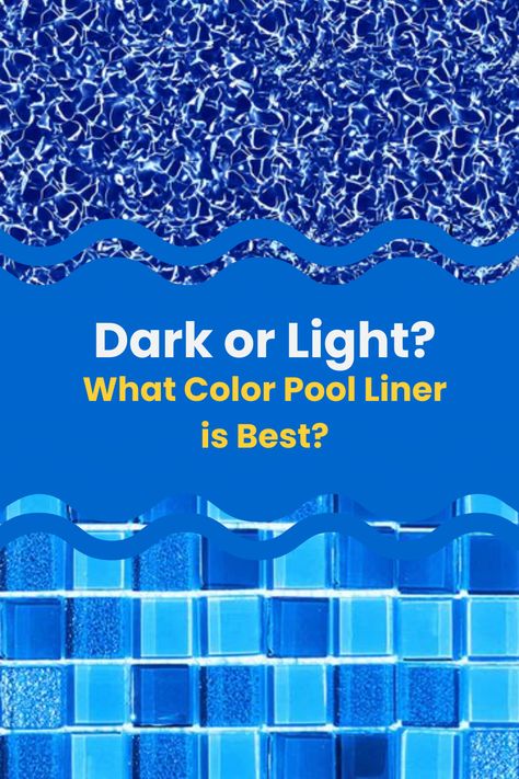 Dark or light—what's the right liner for your pool? 🤔💦 Dive into the pros and cons of each option and find out which one suits your style, maintenance needs, and summer vibes best. 🌞🌙 Make the best choice for your dream pool!  #pool #swimmingpool #poolparty #poolside #pooltime #swim #vacation #summervibes #relax #water #poolliner #backyardpool Vinyl Pool Liner Colors In Water, Dark Pool Liner, Dark Blue Pool Liner, Diamond Brite Pool Colors, Vinyl Pool Liners Inground Colors, Latham Pool Liners Inground, Pool Liner Colors In Water, Pool Liners Inground Colors, Pool Color Ideas