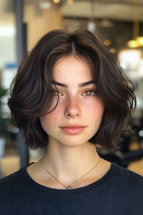 35 Effortless Chic Bob Hairstyles : Classic Brunette Wavy Bob Chestnut Brown Bob, Bob Hairstyles Brunette, Chic Bob Hairstyles, Short Hair 40, Hairstyles Brunette, Hairstyles For Seniors, Chic Bob, Brown Bob, Trendy Bob Hairstyles