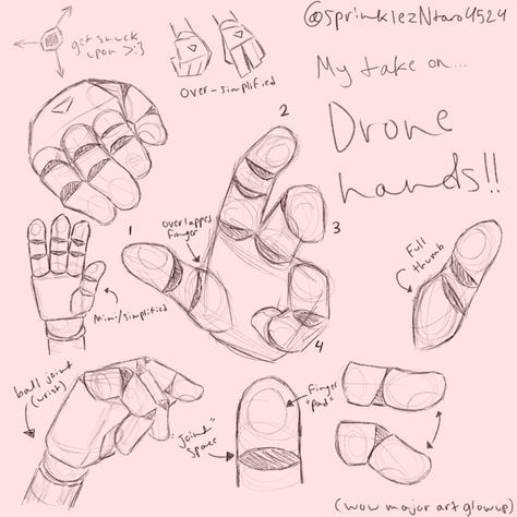 Animatronic Hand Drawing, How To Draw N Murderdrones, Puppet Joints Drawing, Drawing Artstyle Ideas, Murderdrones Cyn Banner, Drawn Hands Sketches, Worker Drone Anatomy, Back To Back Drawing Reference, Murders Drones Reference