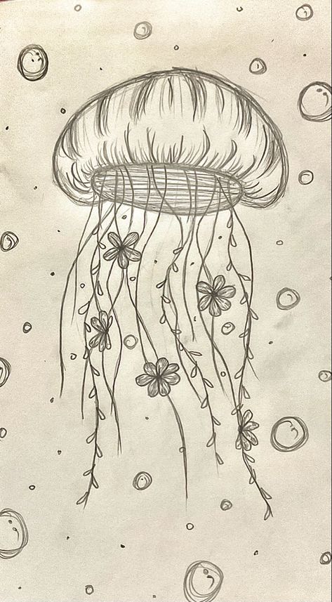 #sketch#sketchbook#aesthetic#pencilsketch#art#sketchbook#jellyfishsketch#simple#cute#easy#inspiration#creative#creativeinspiration#drawings#pencildrawings Starter Drawing Ideas, Ocean Sketches Simple, Beautiful Art Sketches, Easy Drawing With Shading, Ocean Aesthetic Drawing Easy, Butterfly In Jar Drawing, Easy Journal Sketches, Fun Art Sketches, Drawing Inspos For Beginners