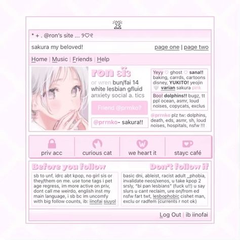 Aesthetic Carrds, Pink Carrd, Carrd Inspo Template, Carrd Icons, Carrd Resources, Notion Inspo, Aesthetic Egirl, Kpop Anime, Rentry Inspo