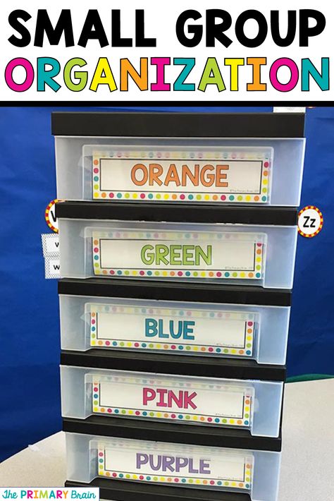 Small Group Reading Rotations Organization System. Keep groups running smoothly by organizing all your literacy and reading materials. Workshop is fun in the classroom when you have everything organized! Small Groups Organization, Small Group Materials Organization, Classroom Small Group Organization, Small Group Organization Storage, Reading Groups Organization, Small Group Organization, Reading Rotations, Counseling Corner, Intervention Classroom