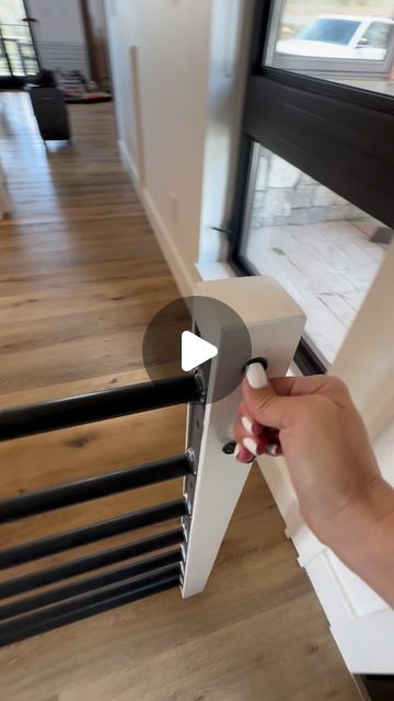 Rachel Hoch on Instagram: "We added these pocket gates during our home build and have no regrets! Absolutely one of our favorite house features! 🏠  Traditional baby gates are clunky and cringy. These are modern, hidden, and always a talking point with guests!  ✨save follow for more!  #home #homehacks #homedecor #homedesign #newhome #homebuilding #newconstruction #customhome #gates #doggates #pocketgates #hiddendoor #dogs #dogsofinstagram" Hidden Stair Gate, Built In Baby Gate For Stairs, Pocket Pet Gate, Hidden Gate In Wall, Hidden Baby Gate, Stair Gate Ideas, Baby Gate Ideas, Dog Gate Ideas, Pocket Gate