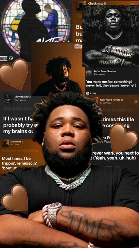 Rod pt.2🤎 Rod Wave Lyrics Wallpaper, Rod Wave Collage, Waves Lyrics, Pink Hello Kitty Wallpaper Iphone, Waves Wallpaper Iphone, 3d Wallpaper Cute, Cute Dreads, Rod Wave, Cute Lockscreens