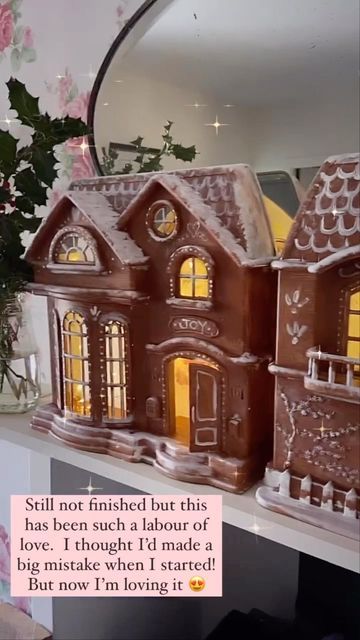 Michelle Fallon on Instagram: "It’s not fully finished but I had to share. I just love it!! I had to share it now to give everyone the chance to save all the plastic dollhouses in the land from landfill and upcycle them into gingerbread houses 🥰 I know, I have a thing for all things gingerbread. I just can’t help it. What do you think? Love it? . . . . . . #upcycleddollhouse #gingerbreadhouse #michellemakeschristmas #diychristmasdecor #handmadechristmas #zerowastechristmas" Doll House To Gingerbread House, Paper Mache Gingerbread House, Gingerbread Dollhouse, Zero Waste Christmas, Dollhouse Decorating, Upcycle Plastic, All Things Gingerbread, House Trim, Christmas Gingerbread House