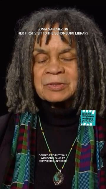 A Black Women Writers Project Production on Instagram: "Sonia Sanchez (1934–) on her first visit to the Schomburg Center for Research in Black Culture (Harlem, New York) at age 19. Source: Five Questions with Sonia Sanchez, Stony Brook University (2016) #archives #soniasanchez #blackwomenwriters #blackwomenwritersarchive #blackhistory #jeanblackwellhutson #blacklit" Sonia Sanchez, Stony Brook University, Harlem New York, Stony Brook, Women Writers, Black Culture, Writers, Black Women, University