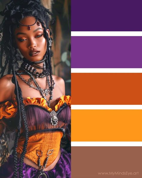 Fall in Love with Color: 9 Color Palettes for Autumn Crafts Color That Goes With Purple, Fall Colors With Purple, Orange Purple Brown Color Palette, Purple And Brown Colour Palette, Color Schemes For Outfits, Purple And Orange Colour Palette, Fall Purple Color Palette, Purple And Brown Palette, Purple Fall Color Palette