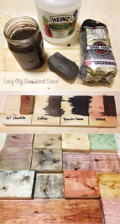 Diy Dark Wood Stain, Diy Stain For Wood Projects, How To Stain Wood With Coffee, Coffee Stained Wood, Coffee Wood Stain, Age Wood, Diy Wood Stain, Natural Stain Wood, Diy Staining