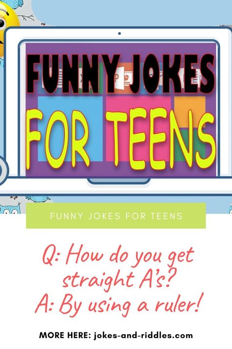 Jokes For Middle Schoolers, Teenage Jokes, Jokes For School, Jokes For Teenagers, Funny Birthday Jokes, Kid Jokes, Funniest Short Jokes, Birthday Jokes, Good Jokes To Tell