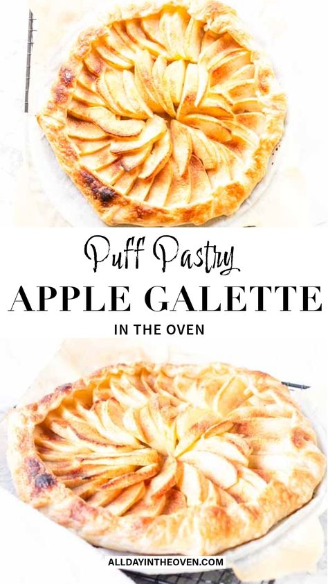 French Apple Tart Puff Pastry Apple Galette Puff Pastry, Apple Tart Tatin Puff Pastry, Tart Tatin Apple, Individual Apple Tarts, Apple Gallette Recipe Easy Puff Pastry, Puffed Pastry, Apple Tart Tatin, Apple Galette Recipe, Apple Puff Pastry Recipes Simple