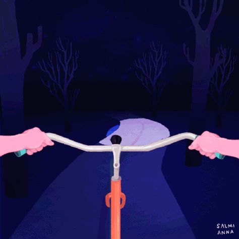 New trendy GIF/ Giphy. art animation gif illustration halloween dark light bike animated gif forest wild october trees deer bicycle cycling darkness riding gif animation gif illustration flash light bike light giftober oh deer deer in the head lights. Let like/ repin/ follow @cutephonecases Animation Classes, Animation Storyboard, Bike Illustration, Halloween Stories, Animation Gif, Animation Sketches, Bike Light, Animation Tutorial, Motion Graphics Design