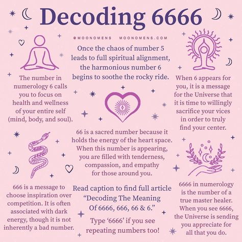 6666 Angel Number, Number Synchronicity, 666 Meaning, Angel Number 666, Moon Omens, Spiritual Journals, Angel Number Meanings, Affirmations For Kids, Spiritual Symbols