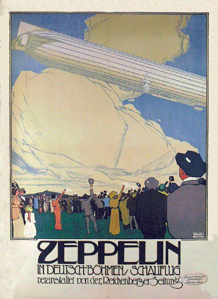 Zeppelin Zeppelin Balloon, Zeppelin Airship, Aviation Posters, Airline Company, Vintage Poster Design, Vintage Aviation, Today In History, Art Deco Posters, Vintage Aircraft