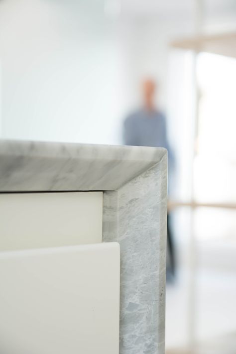 House 2, #River #Street #Mews, #Kitchen #Detail, chamfered #marble counter top. #Tasou Associates Marble Top Edge Detail, Chamfered Edge Detail, Counter Top Edges, Counter Edges, Edge Profile, Marble Counter, Counter Top, House 2, Marble Top