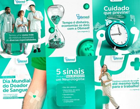 SOCIAL MEDIA CLÍNICA MÉDICA | SAÚDE :: Behance Instagram Design Layout, Social Media Work, Self Branding, World Health Day, Medical Dental, Graphic Design Ads, Medical Design, Design Social Media, Health Day