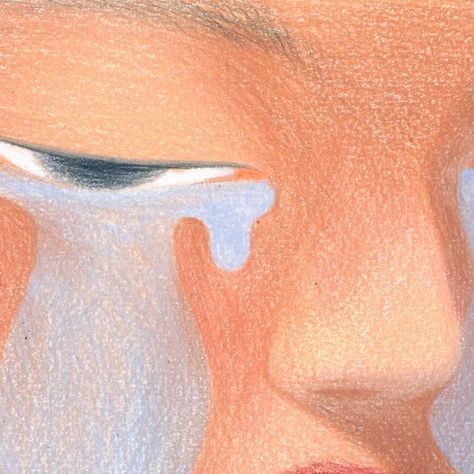 Jiayue Li on Instagram Tear Painting, Tears Drawing, Pastel Illustration, Tears Art, Art Folder, Arte Sketchbook, November 9, Color Pencil Art, Illustrator Tutorials