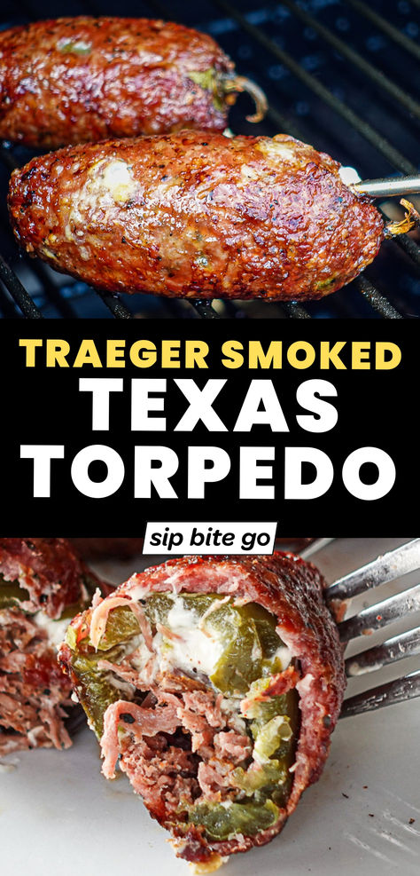 Traeger Smoked Texas Torpedoes Brisket Jalapeno Poppers Texas Torpedo Recipe, Smoked Gameday Food, Texas Twinkies Recipe Smoker, Smoked Meat Dinner Ideas, Smoked Cheese Traeger, Smoked Keto Recipes, Brisket Stuffed Jalapenos, Food On Smoker, Pellet Smoker Recipes Sides