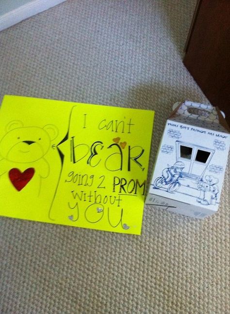 Bear Homecoming Proposal, Bear Promposal, Promposals Ideas, Homecoming Dance Proposal, Prom Proposals, Asking To Prom, Dance Proposal, Bear Couple, Prom 2022