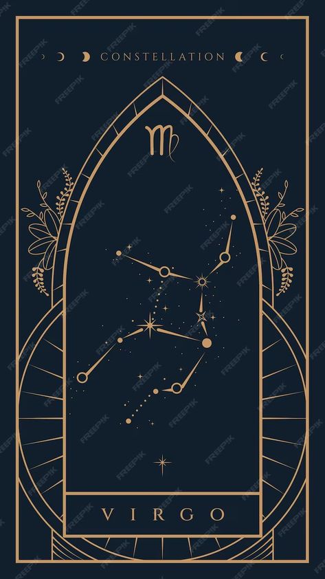 Premium Vector | Virgo Constellation Zodiac Illustration Virgo Illustration, About Virgo, Zodiac Illustration, Virgo Symbol, Cosmos Space, Virgo Constellation, Mixer Attachments, Moon Symbols, Kitchenaid Mixer