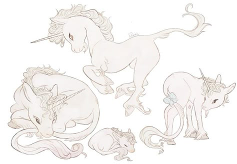 Last Unicorn, Creature Drawings, Unicorn Art, My Little Pony Drawing, Pony Drawing, Fantasy Creatures Art, Mythical Creatures Art, Creature Concept Art, Kawaii Art