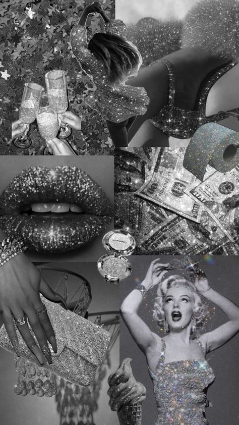 Luxury Glam Aesthetic, Glitz And Glam Aesthetic Wallpaper, Glitz And Glam Wallpaper, Silver Baddie Aesthetic, 90's Glam Aesthetic, Glam Life Aesthetic, Bougie Aesthetic Wallpaper, Glam Wallpaper Phone, Dark Silver Aesthetic