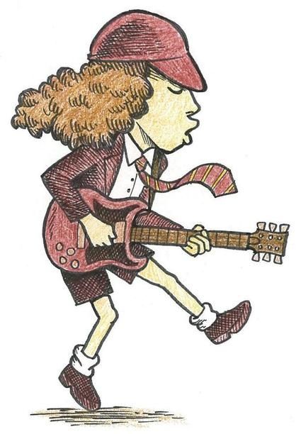 AC/DC cartoons Acdc Drawing, Acdc Art, Ac/dc Art, Ac Dc Angus, Kerrang Magazine, Kiss Artwork, Metal Drawing, Guitar Drawing, Rock N Roll Art