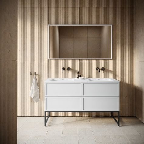 Double Vanity Units - LUSSO Modern Bathroom Aesthetic, Lusso Stone, Luxury Hotel Bathroom, White Double Vanity, Color Concrete, Double Vanity Unit, Wet Room Shower, Cloakroom Vanity Unit, Freestanding Vanity Unit