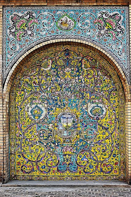 Travel Dream #27 will be difficult but one can dream, right?  Visit Golestan Palace in Tehran, Iran. Tile Arch, Golestan Palace, Persian Tiles, Beautiful Iran, Islamic Tiles, Iranian Architecture, Persian Architecture, Tehran Iran, Persian Culture