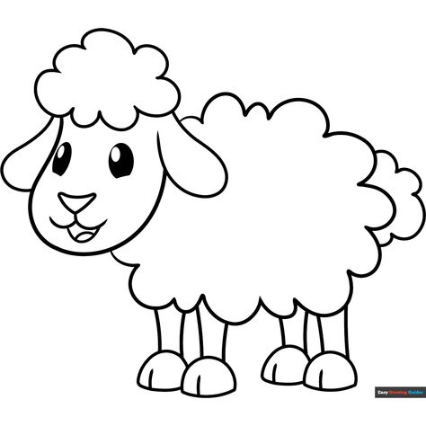 Free Cartoon Sheep Coloring Page for Kids Sheep Coloring Page, Sheep Printable, Birthday Drawings, Happy Birthday Drawings, Sheep Cartoon, Cartoon Sheep, Easy Drawing Guides, Free Printable Coloring Sheets, Drawing Guides