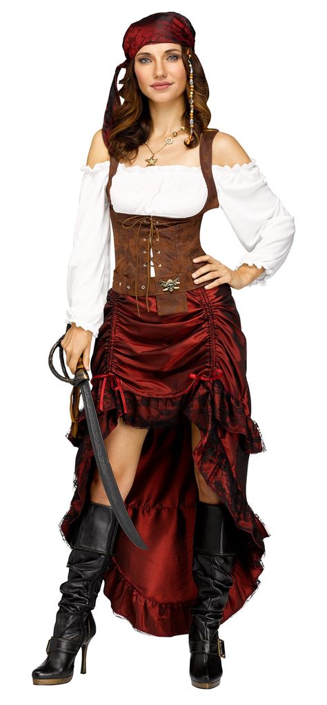 Women #Pirate Wench Costume Adult Pirate Costume, Halloween Costumes Women Scary, Queen Halloween Costumes, Pirate Dress, Female Pirate Costume, Pirate Halloween Costumes, Pirate Queen, Plus Size Costume, Pirate Outfit