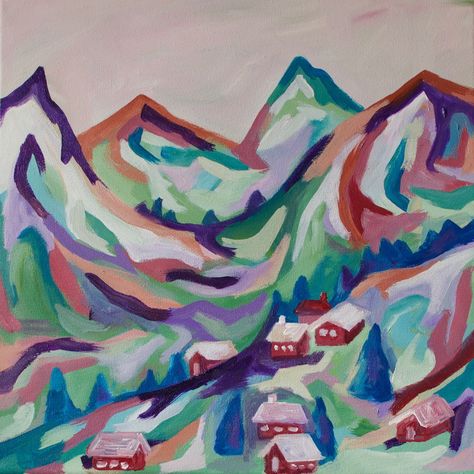 Mountain Painting Acrylic, Styles Of Art, Art Different, Painting Mountains, Abstract Mountains, Mountain Painting, History Of Art, Computer Paper, Different Art Styles