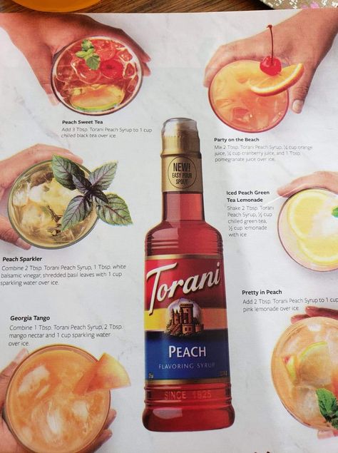 Drinks Using Torani Syrups, Torani Italian Soda Recipes, Peach Torani Syrup Recipes, Torani Syrup Recipes Drinks, Soda Trailer, Syrup Bar, Torani Drinks, Vlogging Ideas, Lemonade Business