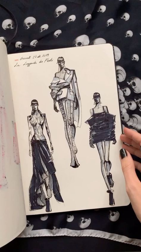 Fashion Degree, Fashion Illustration Portfolio, Fashion Design Classes, Fashion Sketchbook, Dress Design Sketches, Model Drawing, Fashion Portfolio, Fashion Design Drawings, August 10