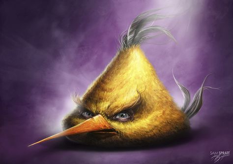 Angry Birds Artists Series Illustrations by  Sam Spratt Realistic Angry Birds, Angry Bird, Angry Birds, Bird Art, Digital Art, Birds, Humor, Illustrations, Memes